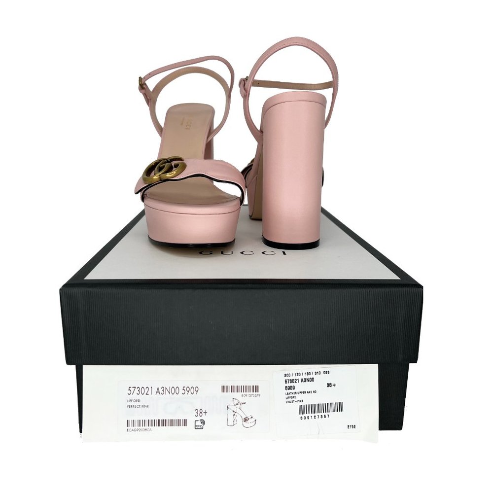 Gucci Women's 573021 GG Marmont Leather Platform Sandals - Picture 8 of 9